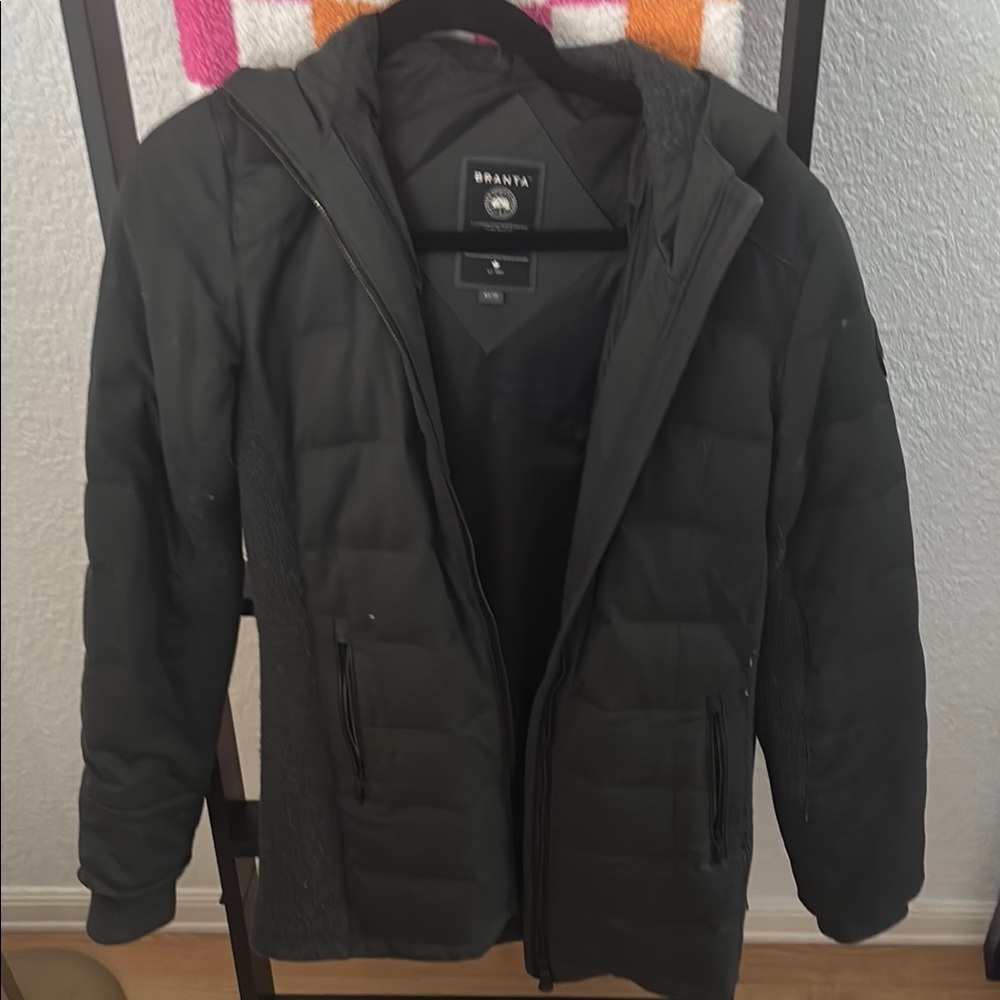 Canada Goose Branta Black Puffer Jacket with Hood